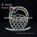 fashion metal silver plated crystal basket headband